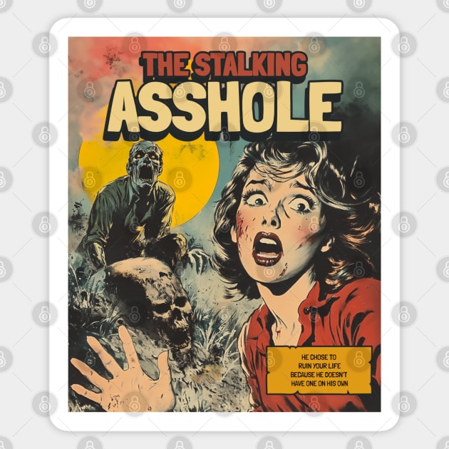 The Stalker – Retro Horror Comic Cover Sticker by Stylecombinator